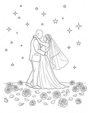 Newlywed Couple Silhouette